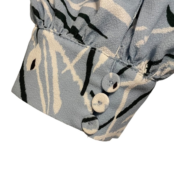 Jason Wu Floral‎ Pullover Blouse w/ Neckties Size 12 - Picture 5 of 7